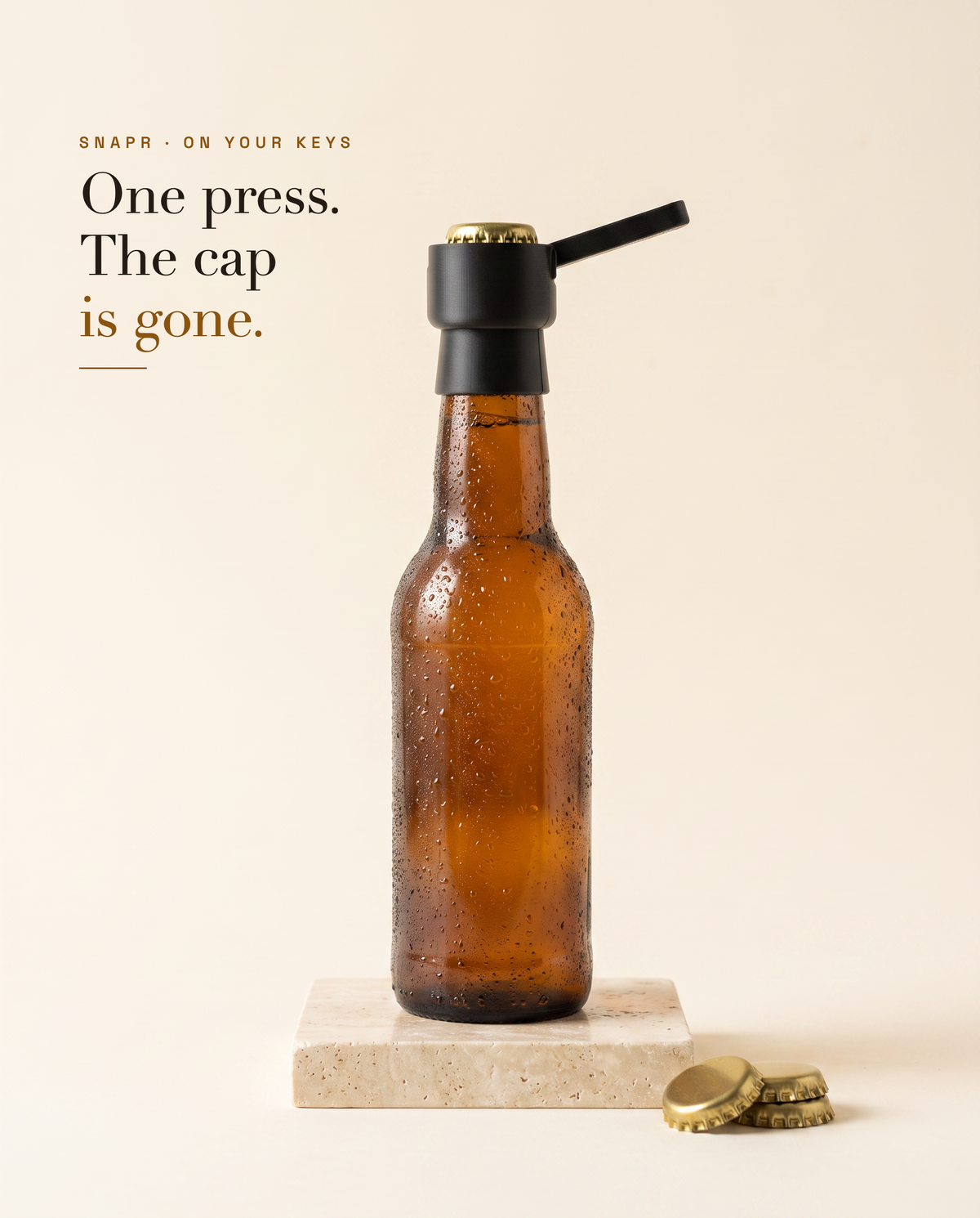 SNAPR crown-cap bottle opener