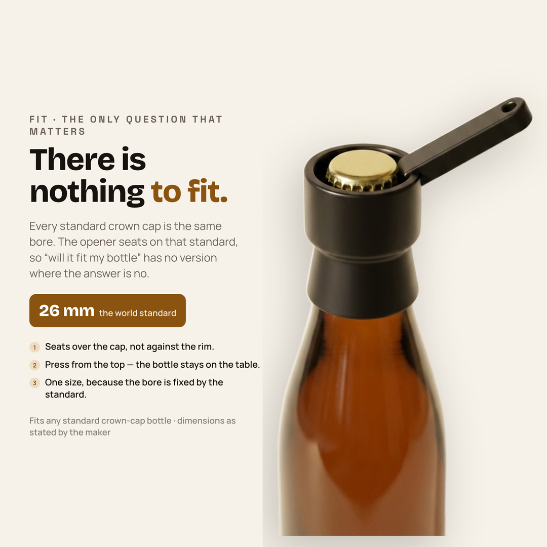 SNAPR crown-cap bottle opener