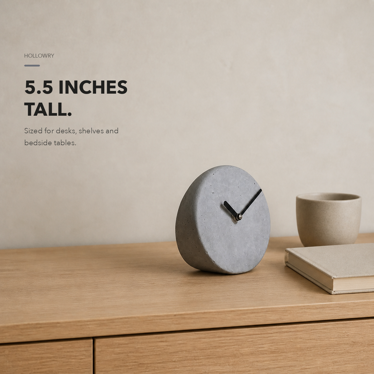 Stoned™ - Concrete Table Clock — other — view 03