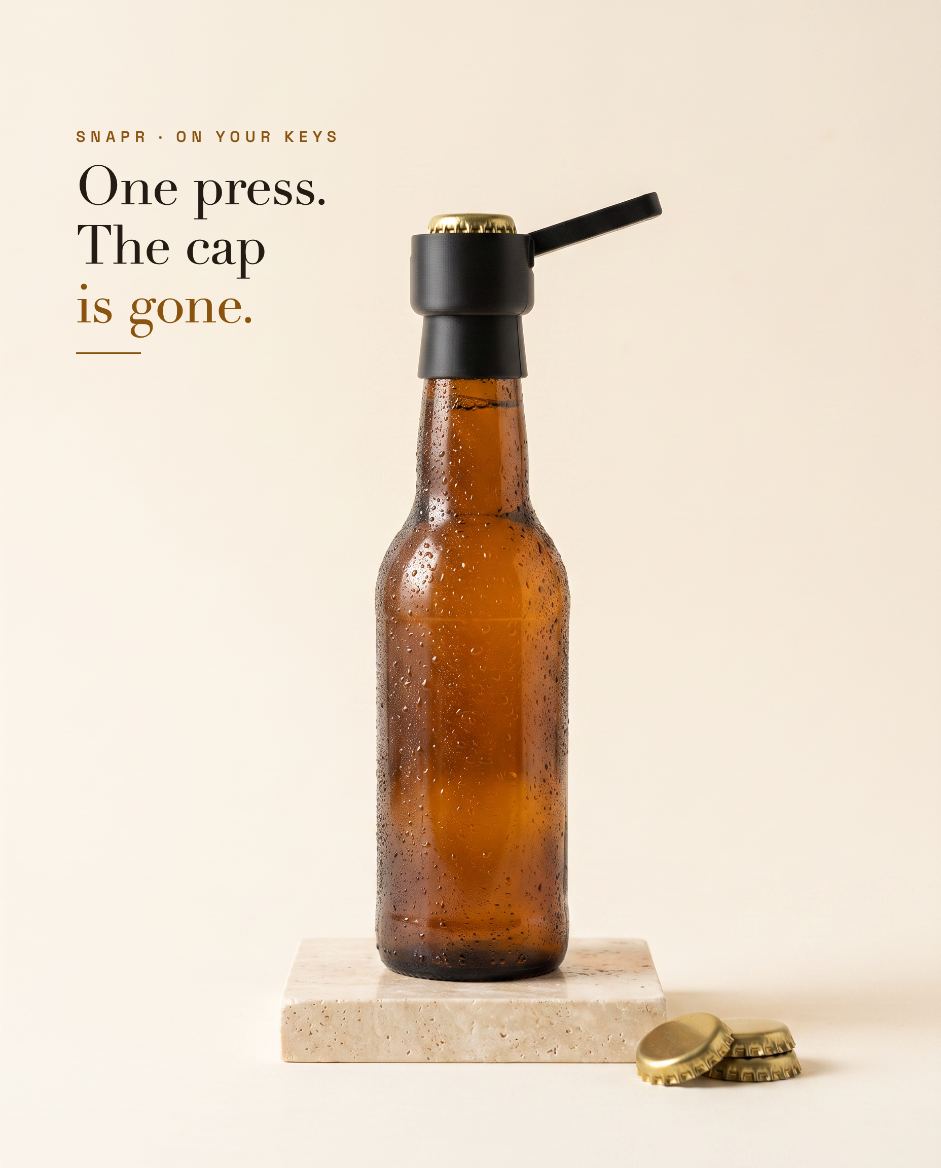 SNAPR crown-cap bottle opener